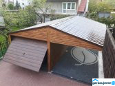 WOOD 003 - garáž z plechu v dekoru dřeva s přístřeškem 6 x 6,5 m-5