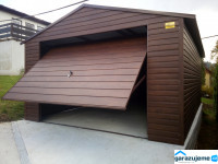 WOOD 005 - garáž z plechu v dekoru dřeva 4 x 6 m-5