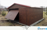 WOOD 017 - garáž z plechu v dekoru dřeva 5 x 5 m-3
